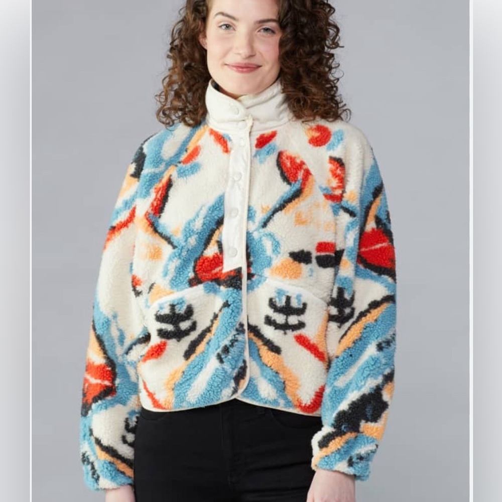 FP Movement by Free People Hit The Slopes Printed Fleece Jacket Size XS